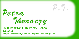 petra thuroczy business card